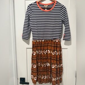 Matilda Jane Navy and Orange Patterned Midi Dress